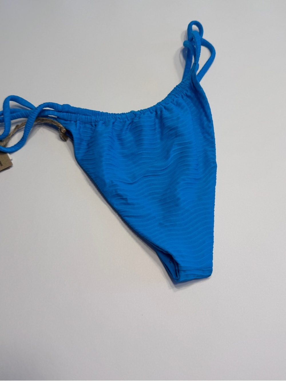 Toast Swim Tunnel Bikini Bottom XL Ocean Blue Textured Tie Side High Cut - Picture 2 of 7